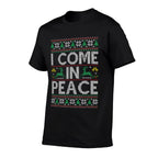 I Come in Peace Couple Matching Ugly Christmas Sweater  Fade-proof Color T-Shirt