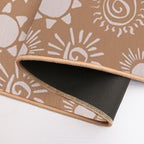 Magical Sun Bohemian Dreamy Aesthetic In Muted Colors Caramel Durable Bath Mat