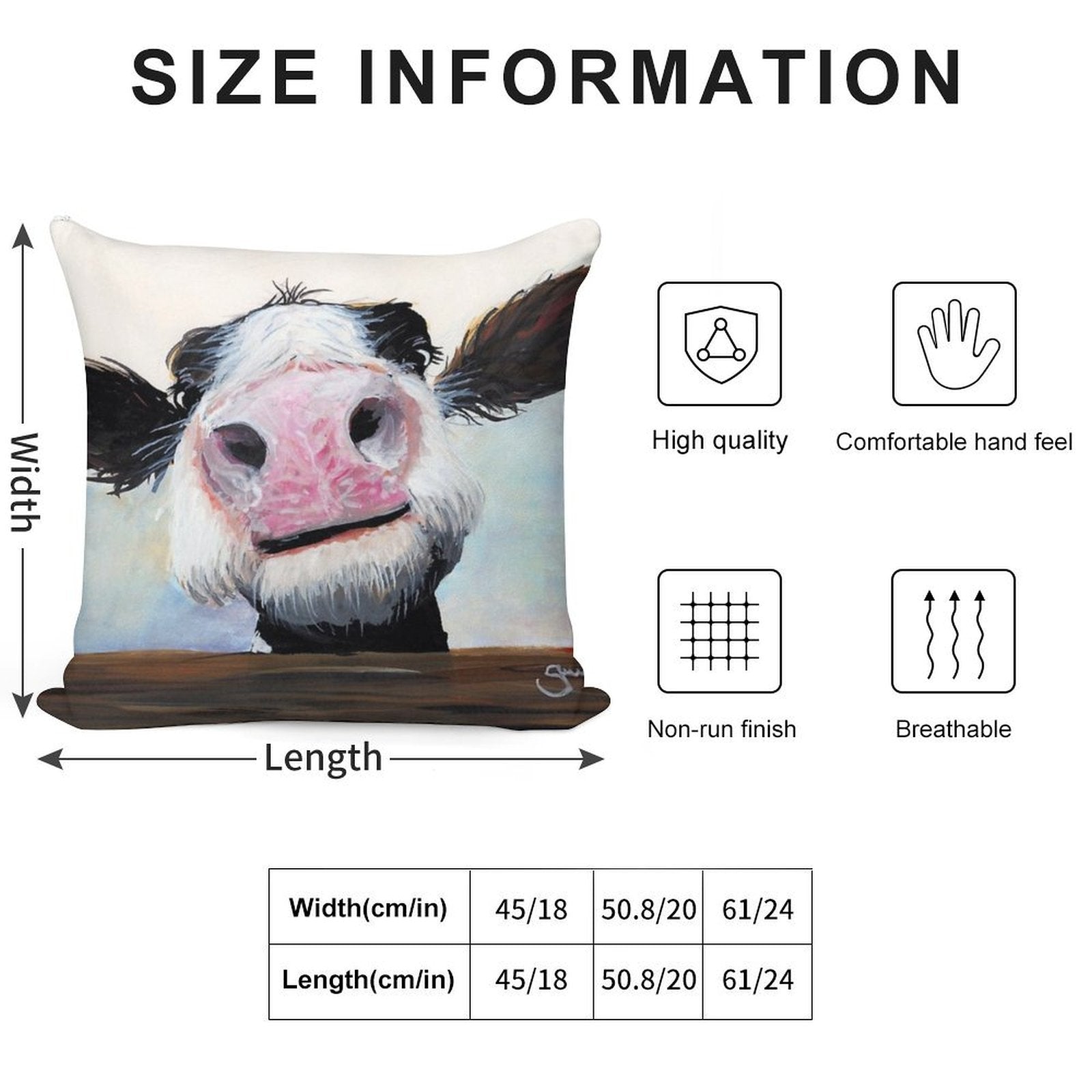NOSEY COW 'HEY! HOW'S IT GOIN'' BY SHIRLEY MACARTHUR Soft Ultra-Soft Texture Throw Pillow
