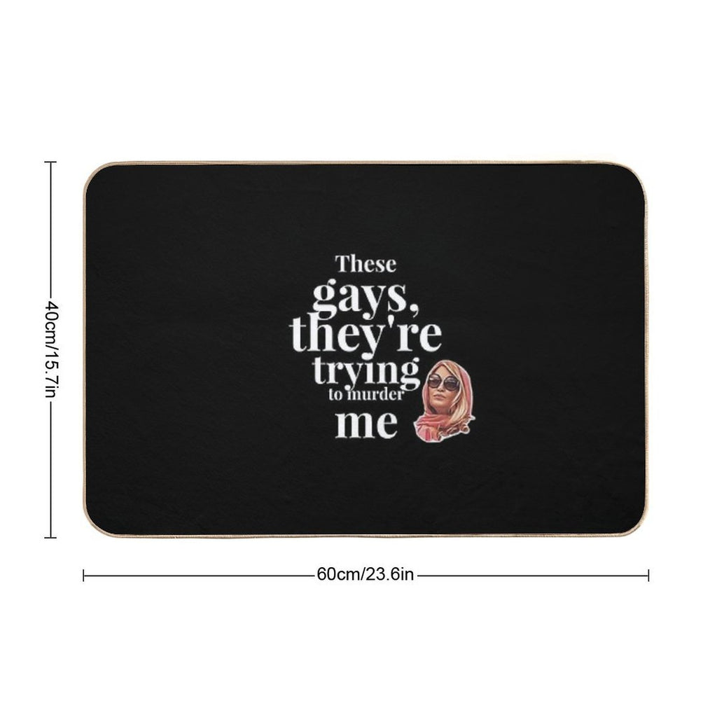 These Gays, They're Trying To M Me - Tanya White Lotus  Stain-Proof Bath Mat