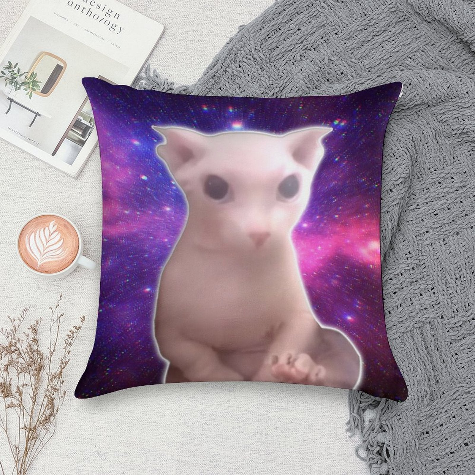 Bingus in Space Soft Luxury Feel Throw Pillow