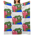 Peepo Heart Pepe Love Wrinkle-free Throw Blanket