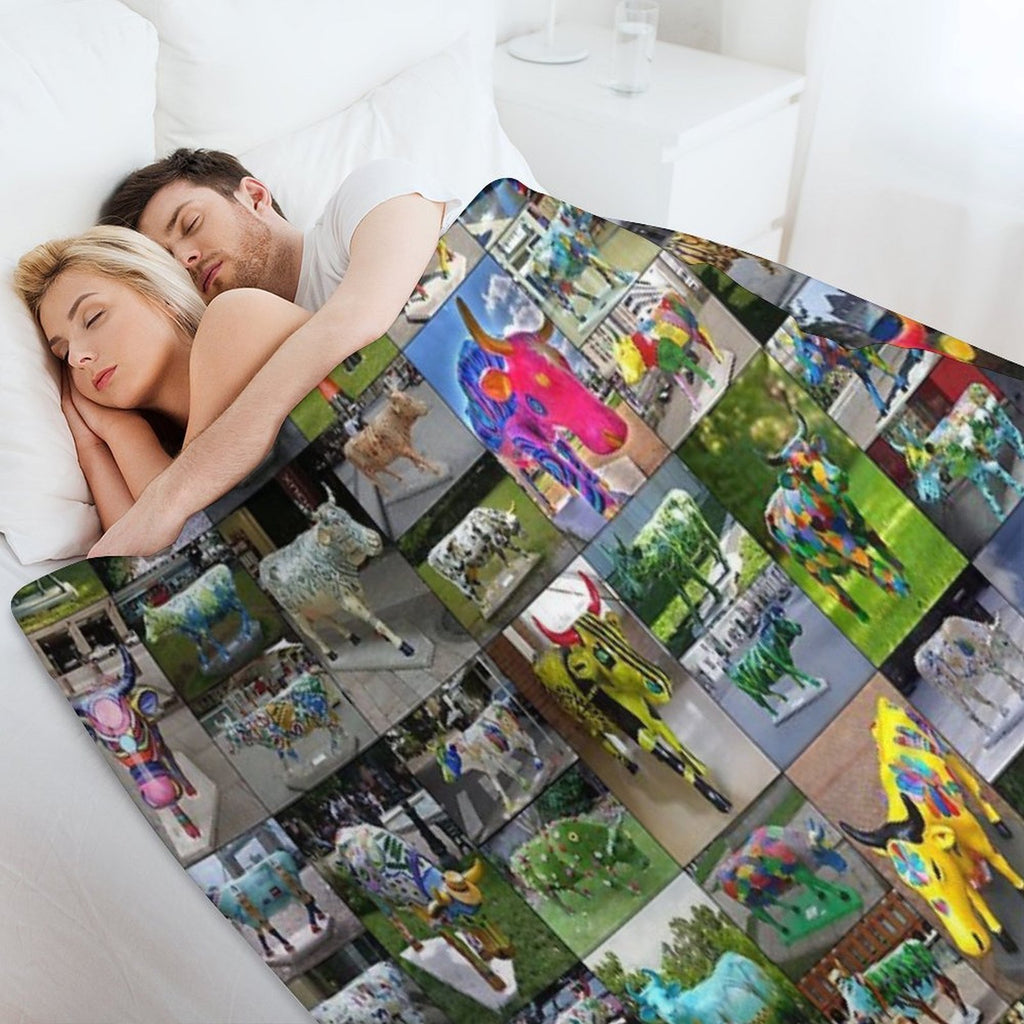 Cow Parade Machine-washable Throw Blanket