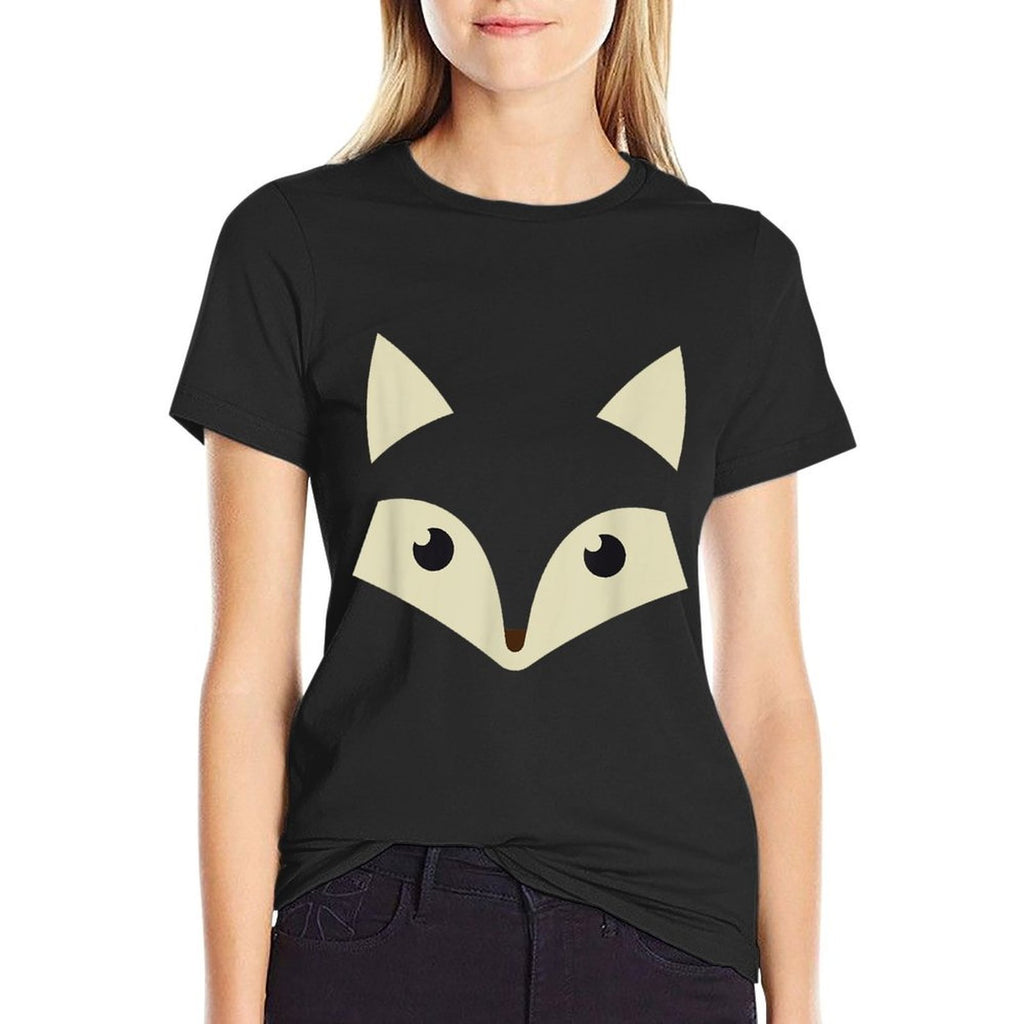 Cute Fox Face Awesome Halloween Costume Gift  Oversized Silhouette T-Shirt