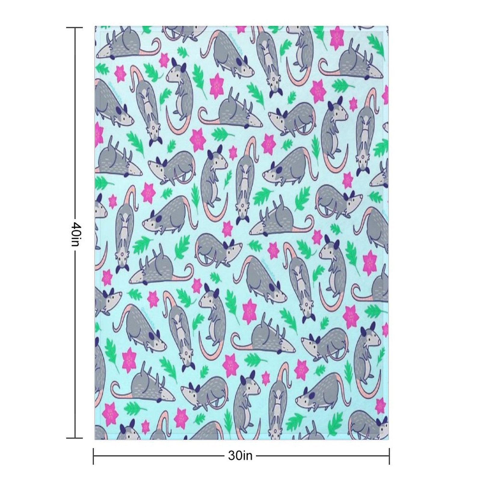 Opossum Pattern Quick-dry Throw Blanket