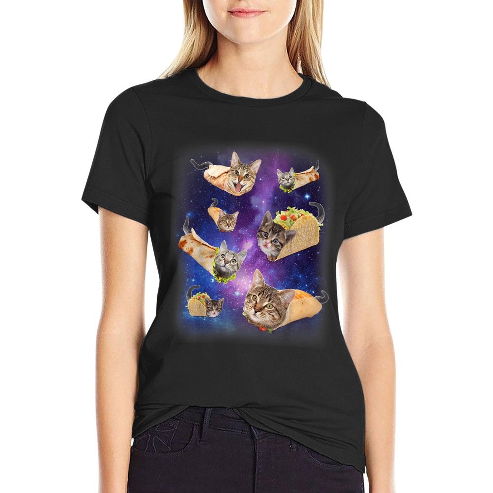 Burrito Cat And Taco Cat Space Galaxy Meme Tacocat Silly  Odor-resistant T-Shirt