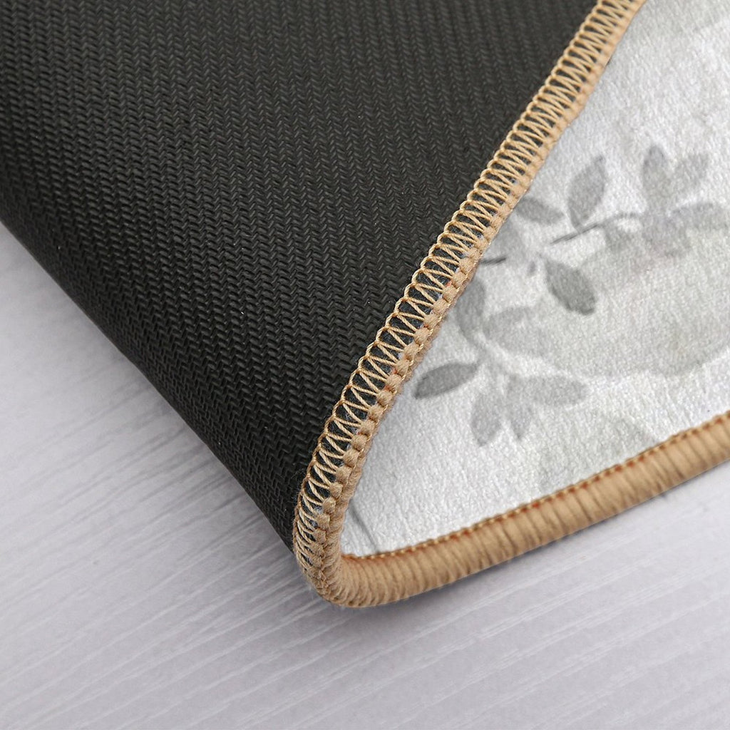 Grey Watercolor Leaves  Rapid-Drying Bath Mat