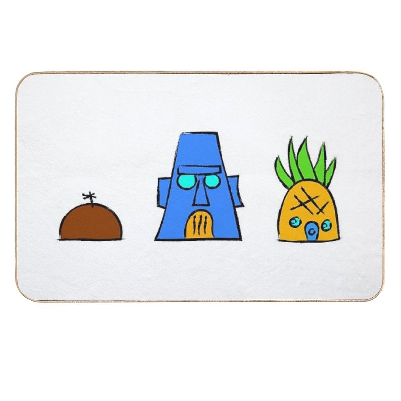 Sponge Bob House, Squidward House, Patrick House, Doodle House  Easy To Clean Bath Mat