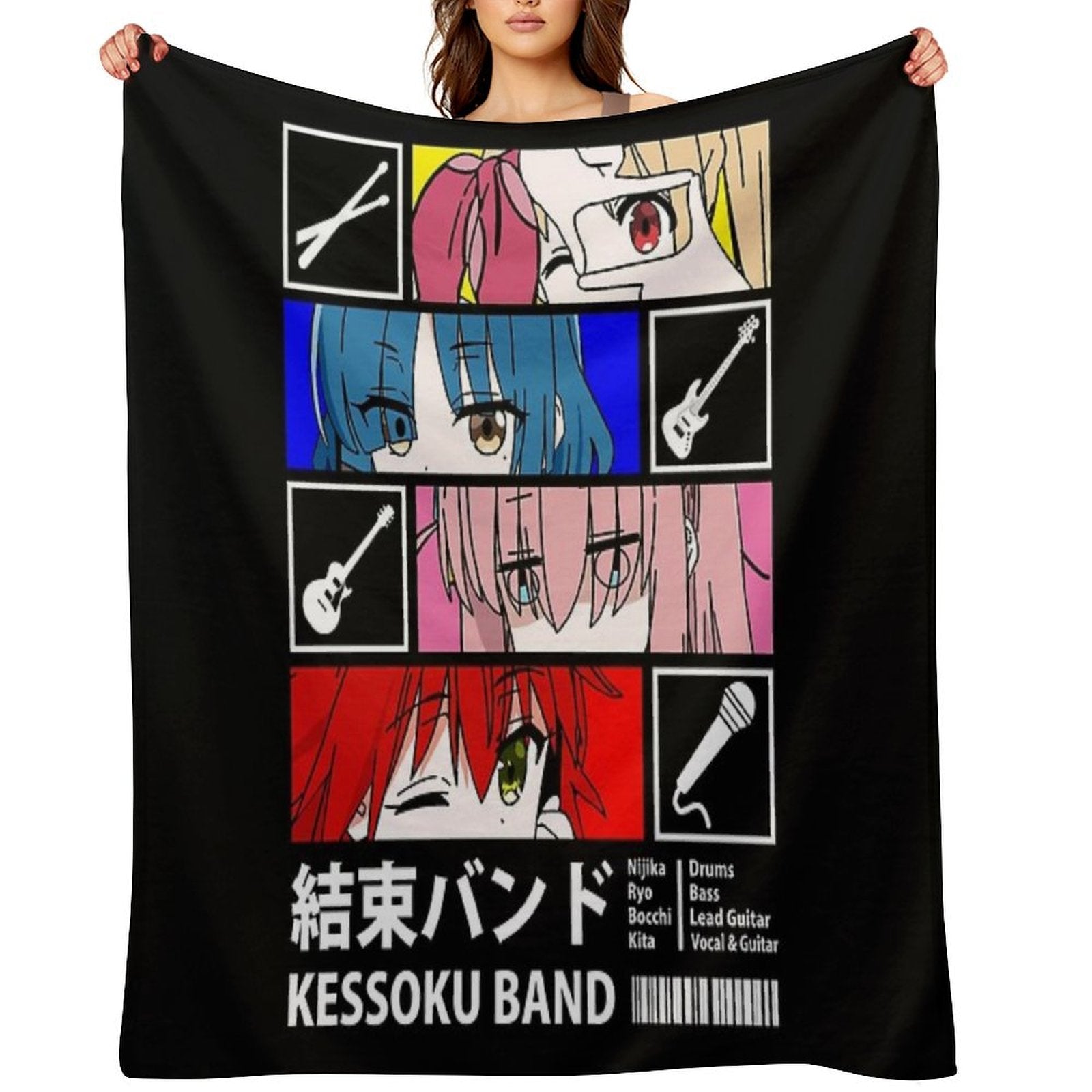 Kessoku Band Line Up Lightweight Throw Blanket