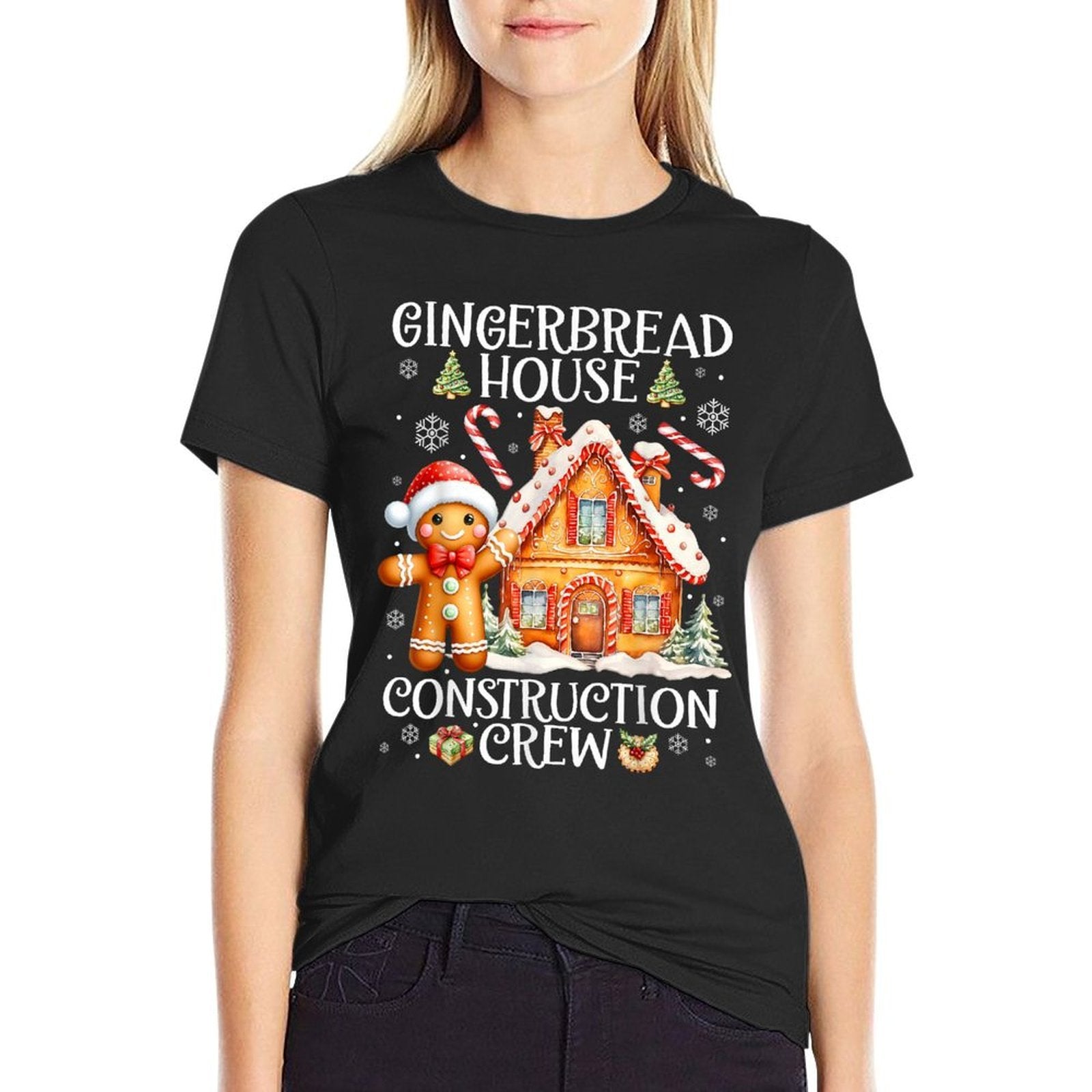 Baking Gingerbread House Construction Crew Christmas Pajamas  Odor-resistant T-Shirt