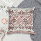Palestinian Jordanian Tatreez Cross Stitch Realistic Traditional Embroidery Pattern Design #4 Soft Decorative Cover Throw Pillow