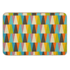 Retro Color Block Triangle Color Happy  Long-Lasting Bath Mat