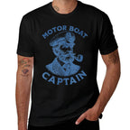 Funny Motor Boat Captain  Summer-ready Fabric T-Shirt