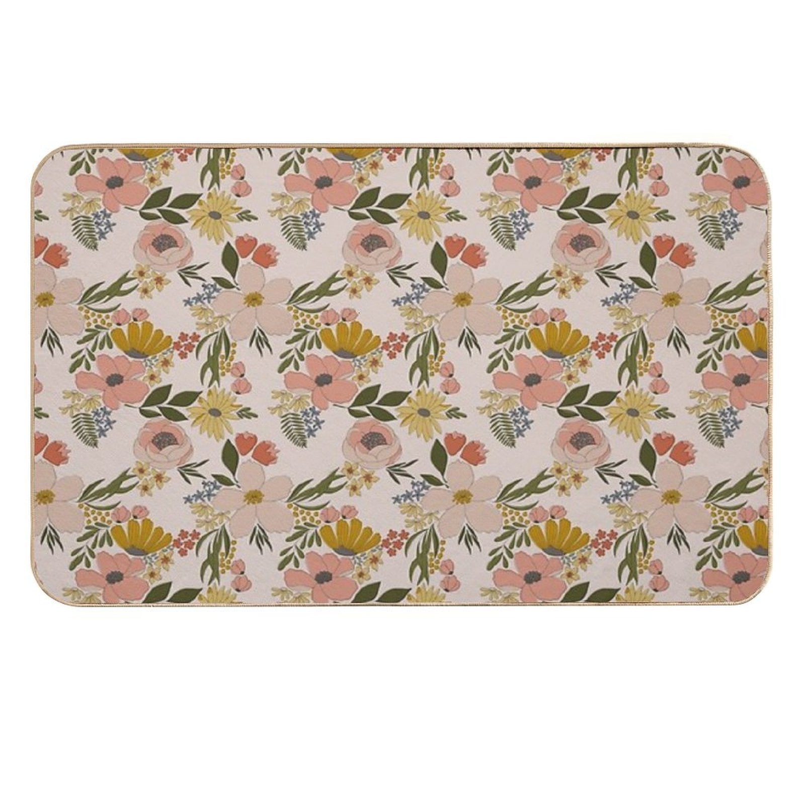 Beautiful Blossoms Floral Pattern  Anti-Trip Bath Mat