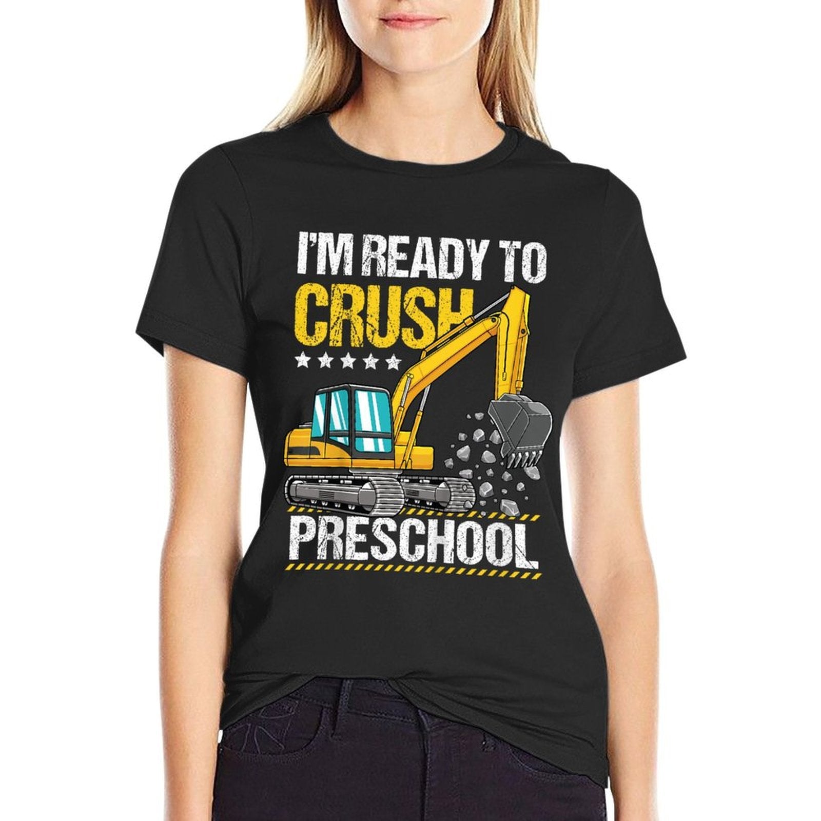Kids Im Ready To Crush Preschool Construction Vehicle Boys  Soft T-Shirt