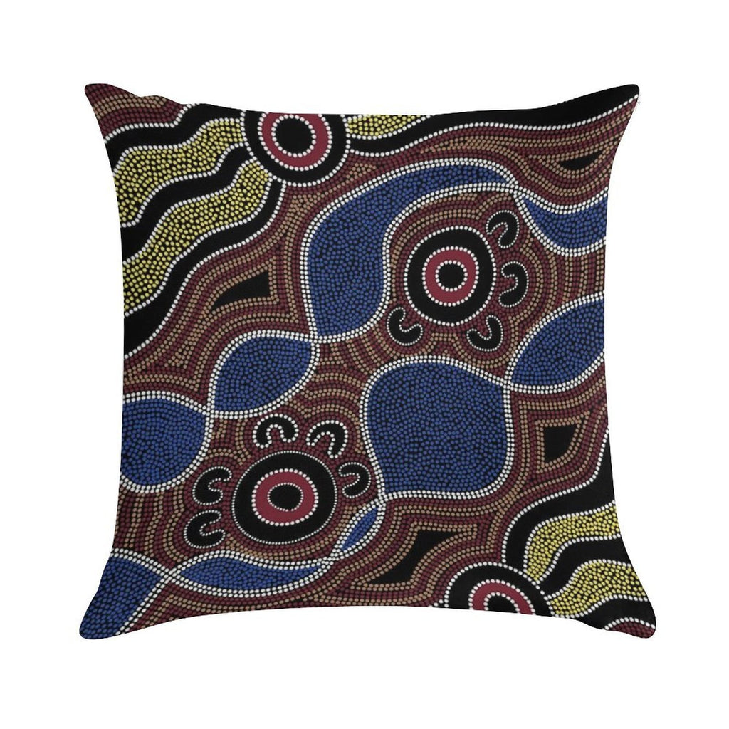 Authentic Aboriginal Art - Dots Soft Skin-Friendly Throw Pillow