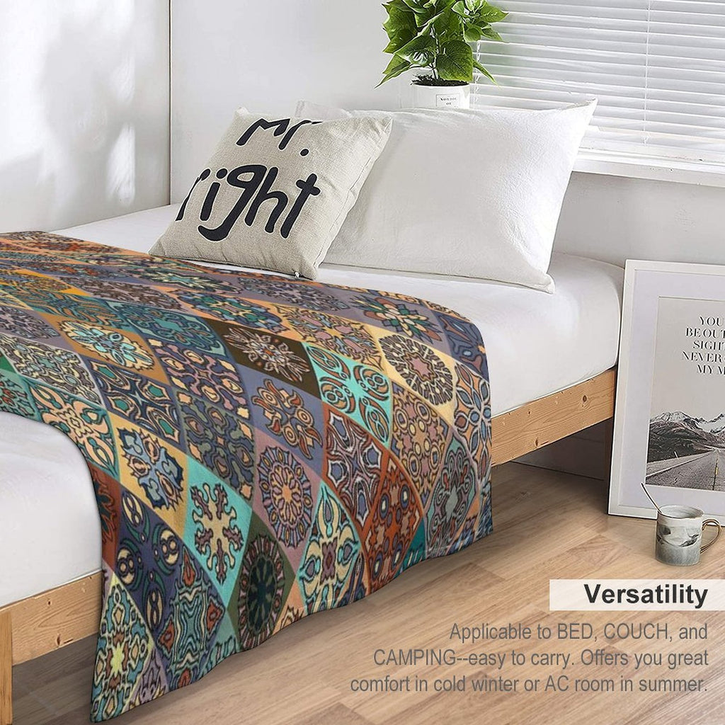 Floral Pattern Flower Boho Mandala Premium Throw Blanket