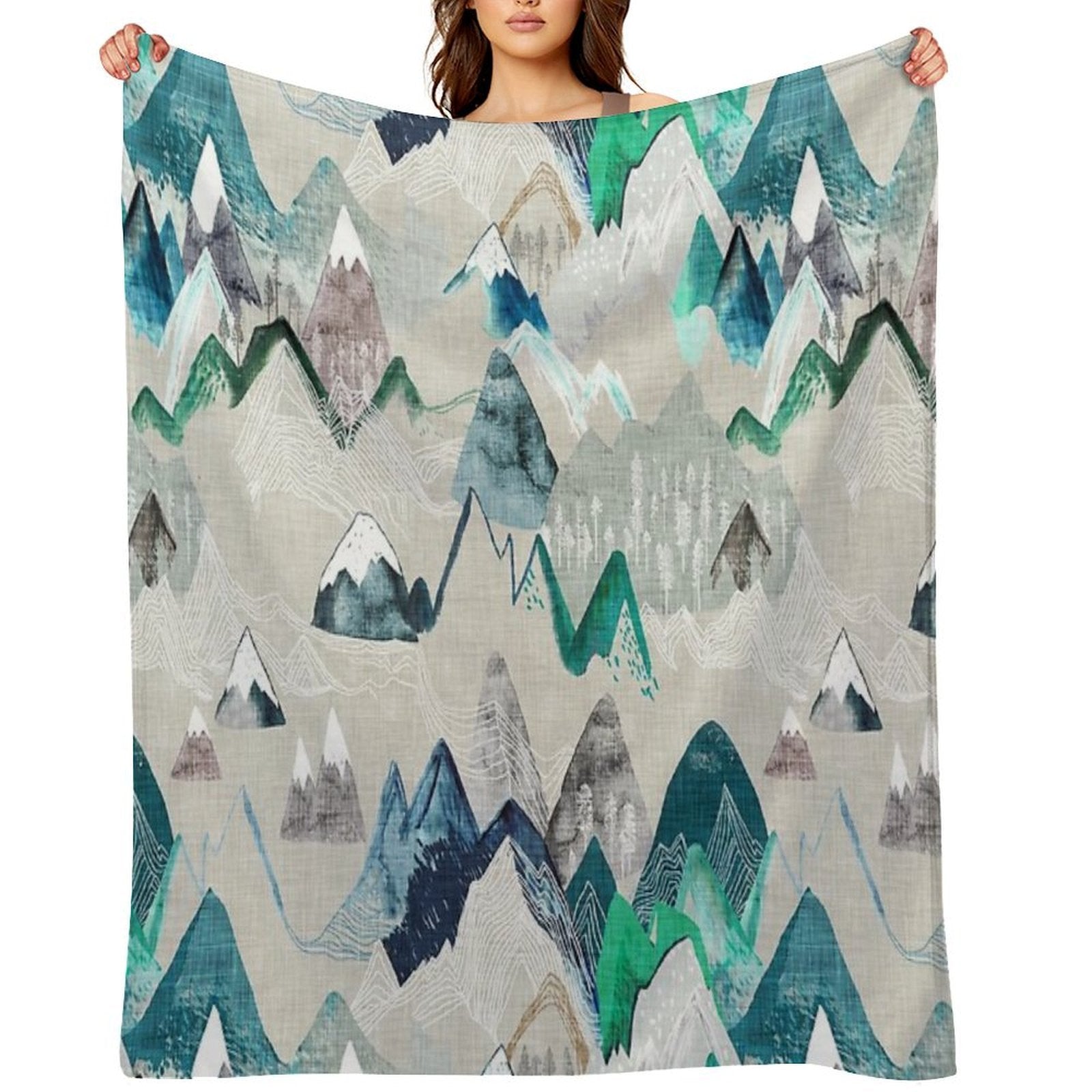Call of The Mountains (in Evergreen) Versatility Throw Blanket