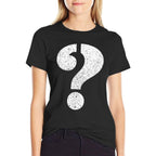 Question Mark Stenciled - Punctuation Funny  Heathered Texture T-Shirt