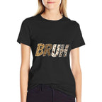 Leopard Cheetah Animal Print Funny Bruh For Boys Girls  Lightweight T-Shirt