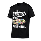 Queen Of The Fifth Wheel Funny Parking Camper Women  Heathered Texture T-Shirt