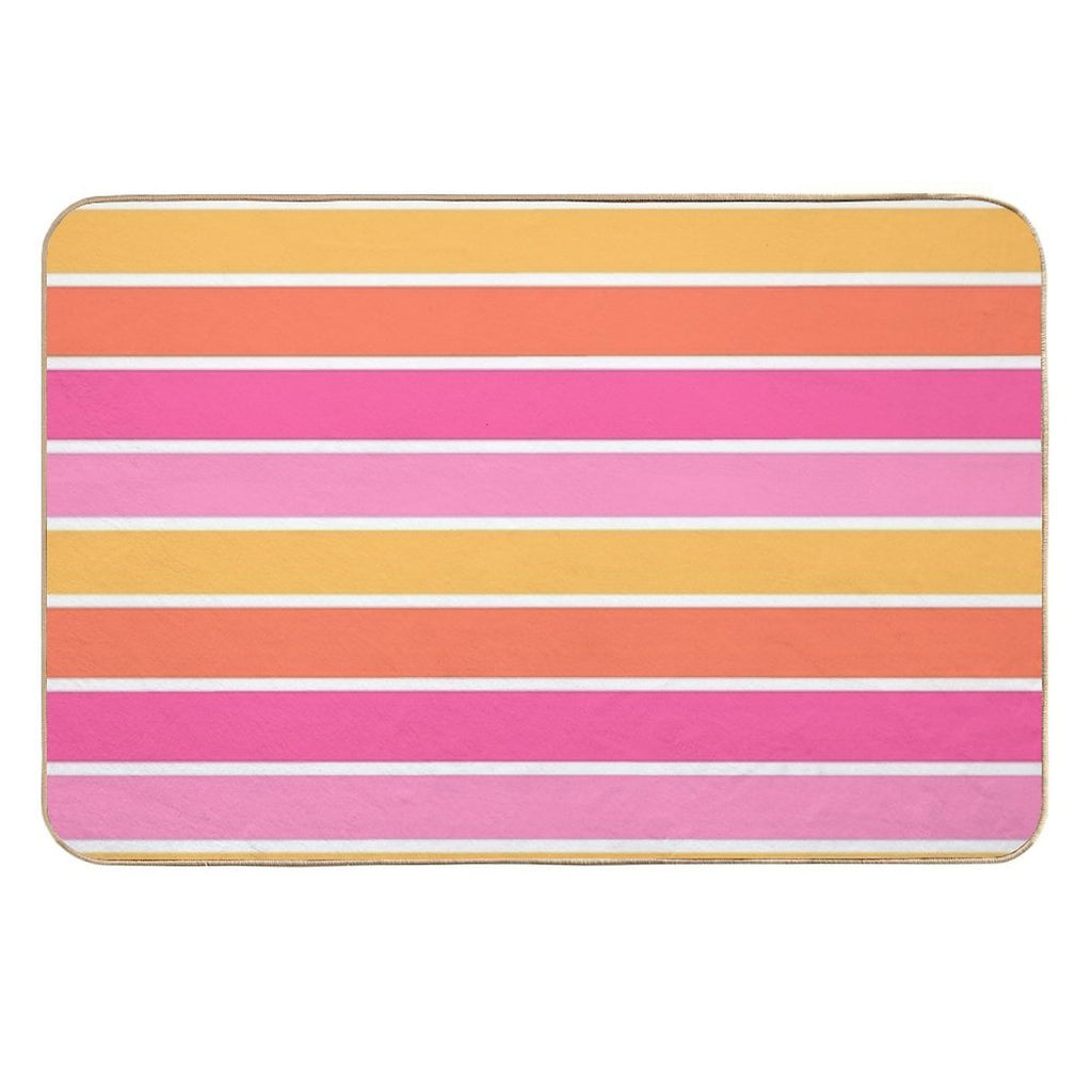 Fruit Salad Stripes - Horizontal  Non-Slip Bath Mat