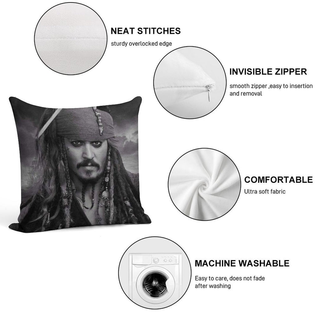 Jack Sparrow Soft Reinforced Edging Throw Pillow
