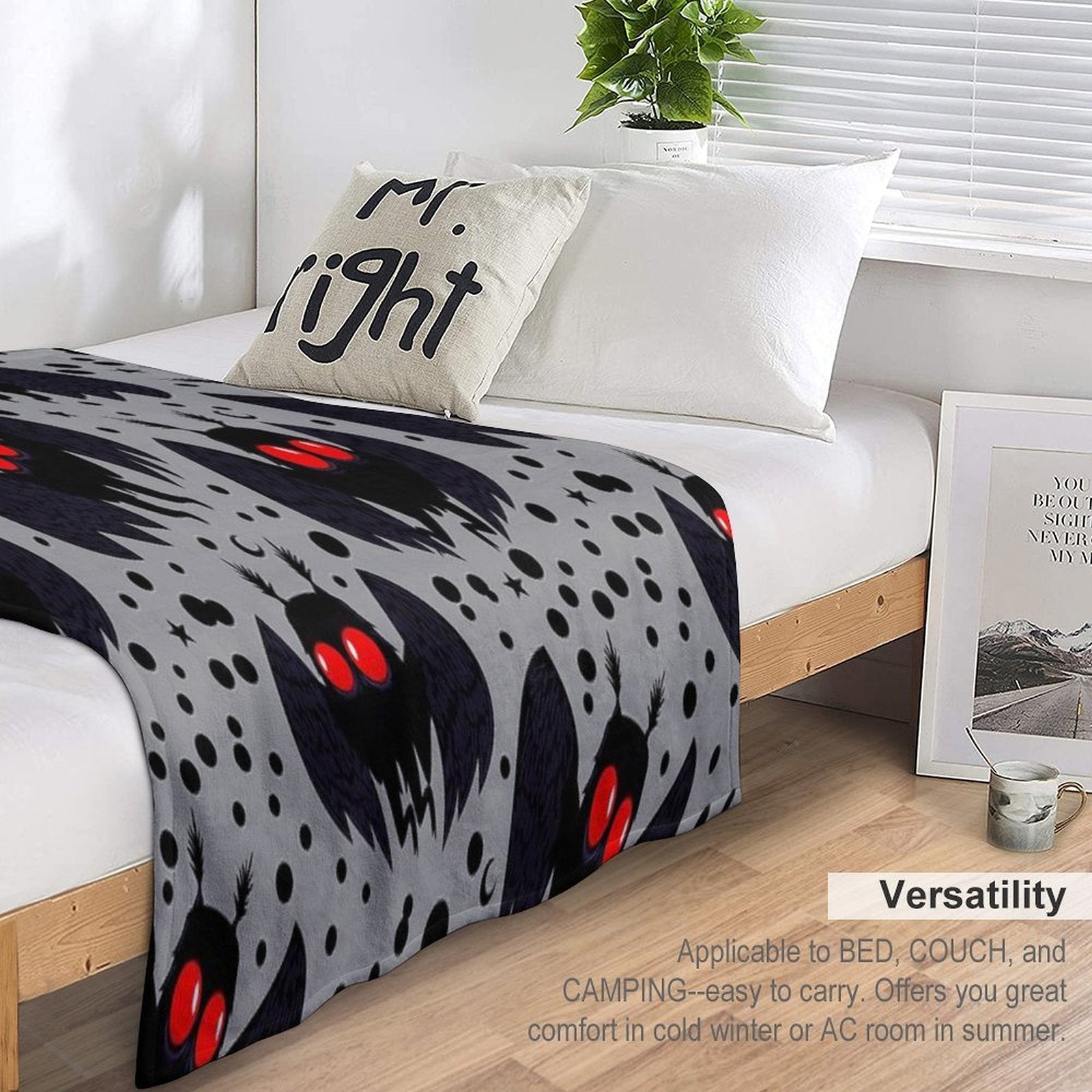 Mothman Silver Night Gift-ready Throw Blanket