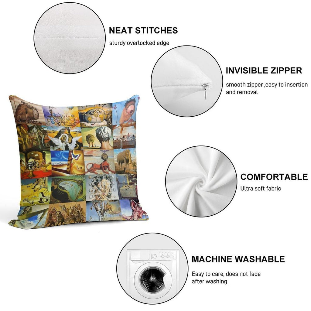 Salvador Dali Soft Easy Maintenance Throw Pillow