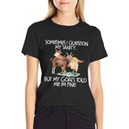 Funny Goat Tee for Crazy People Who Speak with Goats  Oversized Silhouette T-Shirt