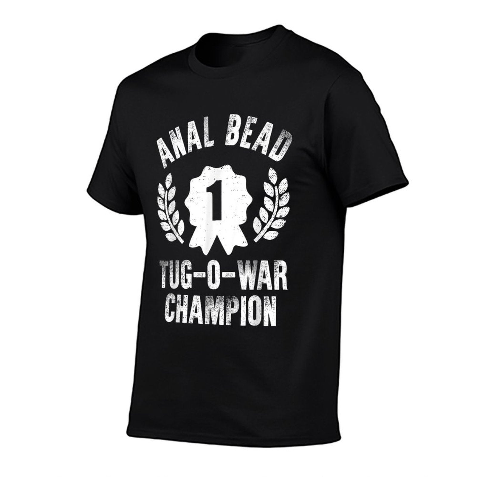 Bead Tug O War Champion Funny Saying Adult  Humor  Ribbed Collar T-Shirt
