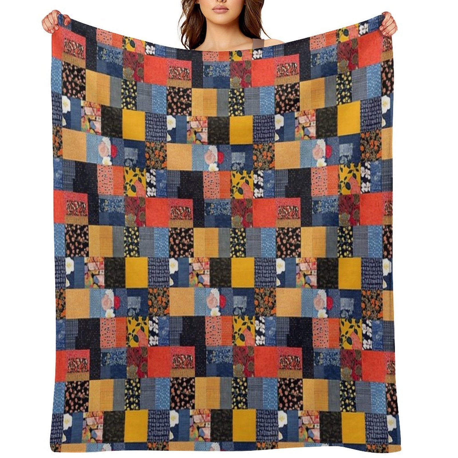 Timeless Korean Patchwork Wrinkle-free Throw Blanket