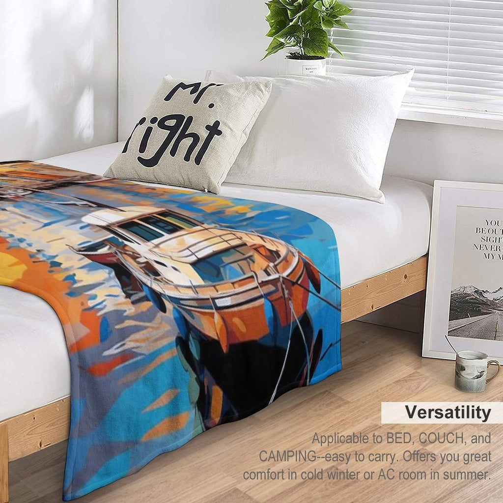 A Pop Art Travel Print of Palermo - Sicily - Italy Machine-washable Throw Blanket