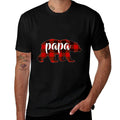 Red Plaid Papa Buffalo Matching Family Dad Pyjamas Christmas  Relaxed-fit T-Shirt