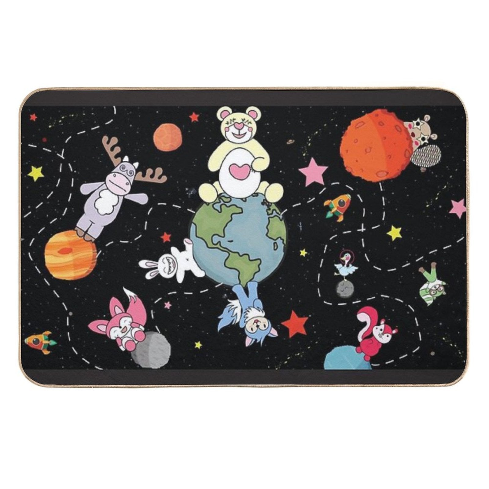 THE GALAXY COLLECTION - CHILLING IN SPACE Durable Bath Mat