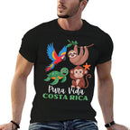 Parrot Sloth Turtle Vacation Tropical Pura Vida Costa Rica  Quick-drying T-Shirt