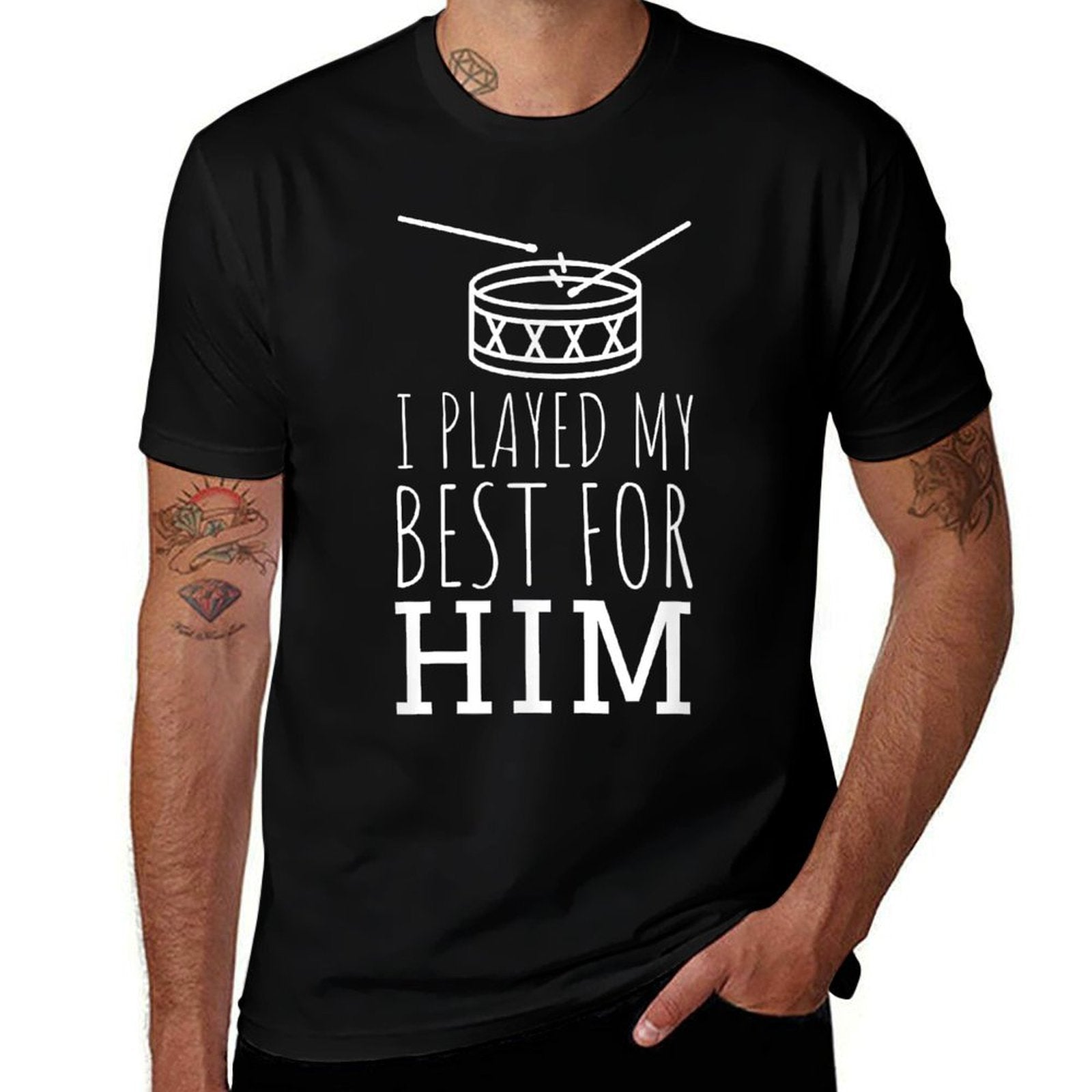 Lil Drummer Boy Christmas I Played My Best For Him  Durable T-Shirt