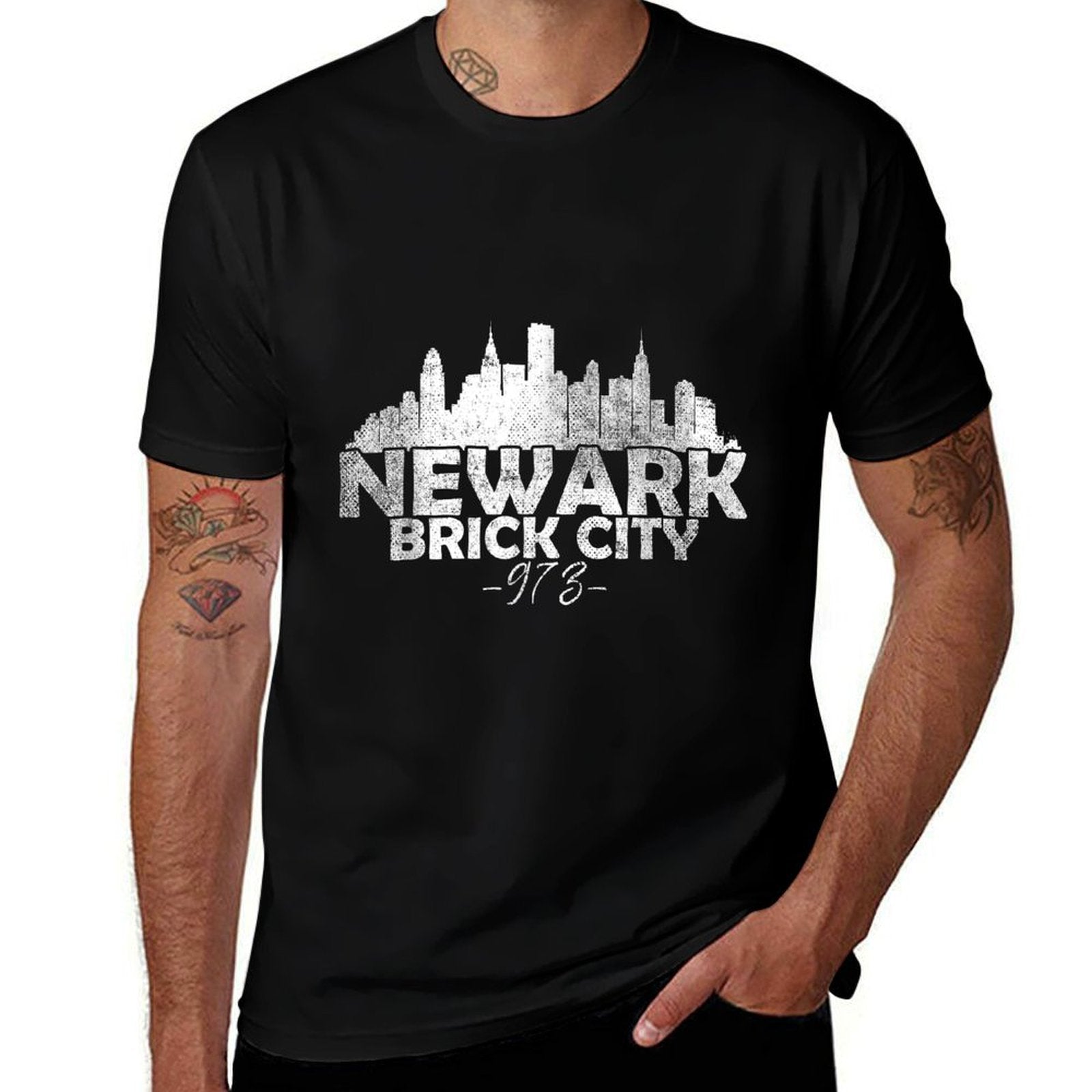 Newark New Jersey NJ  Brick City Skyline  Graphic-printed T-Shirt