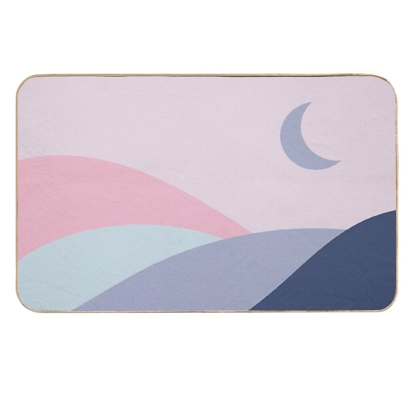 Modern Minimalist Aesthetic Landscape - Pastel  Eco-Friendly Bath Mat