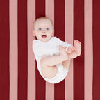 Hand Drawn Vertical Stripes Cherry & Pink Comfort Throw Blanket