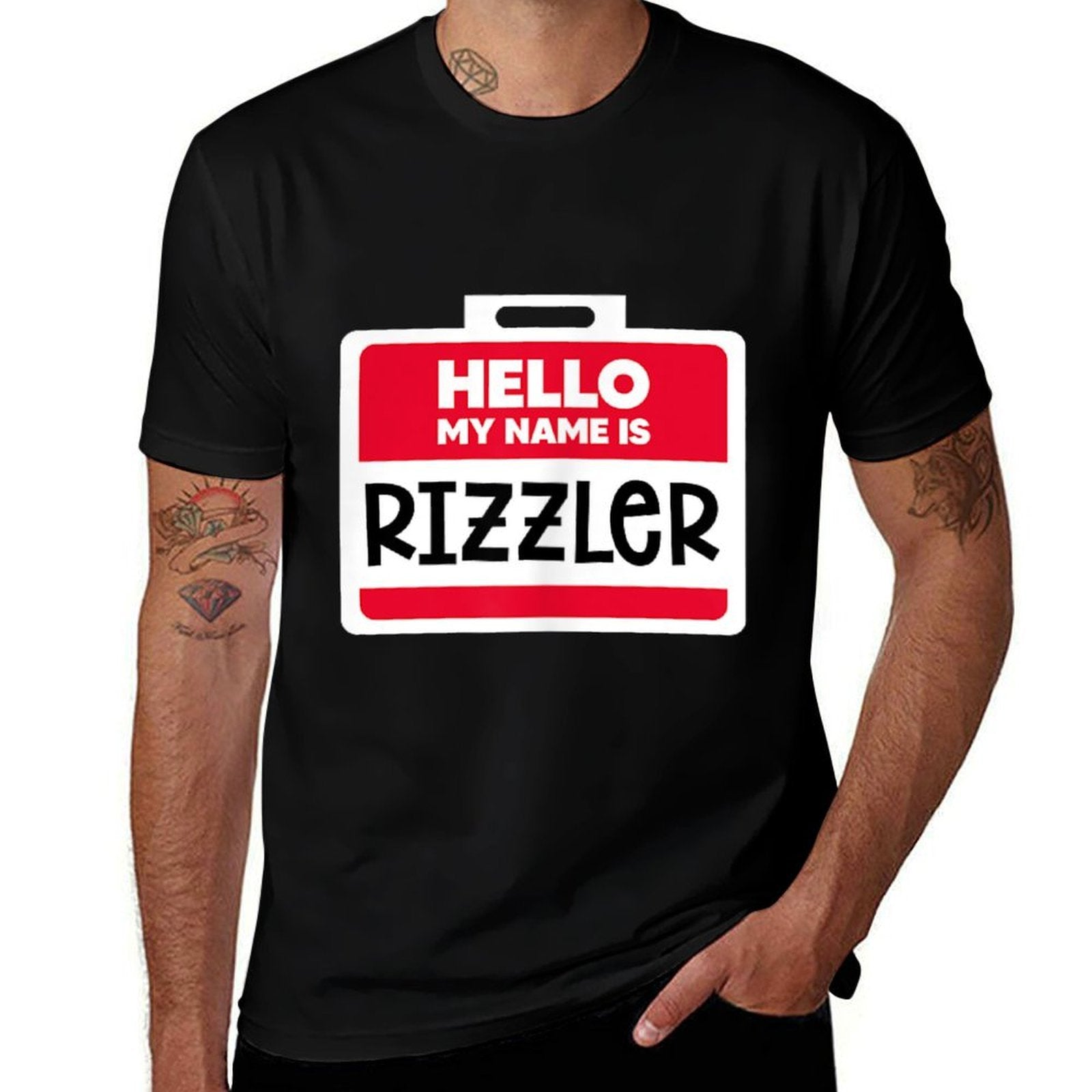 Hello My Name Is Rizzler Funny Rizz Meme  Trendy Pattern T-Shirt