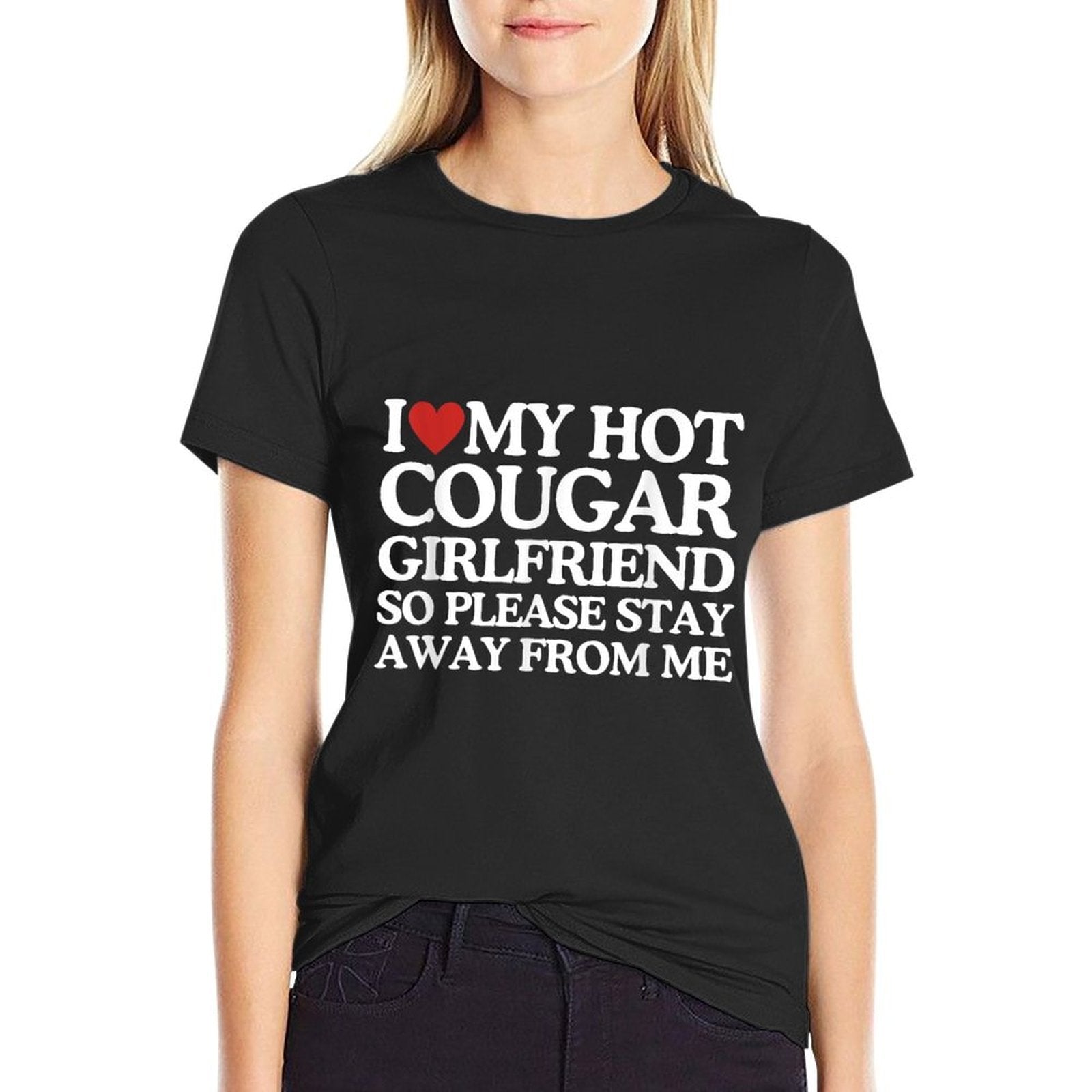 I Love My Girlfriend I Love My Hot Girlfriend So Stay Away  Heathered Texture T-Shirt