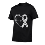 Lung Cancer Awareness Heart White Ribbon Support  Quick-drying T-Shirt