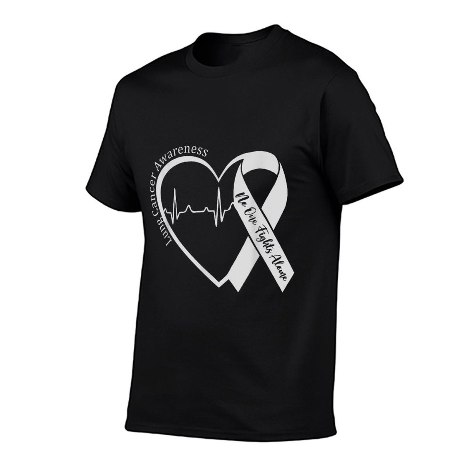 Lung Cancer Awareness Heart White Ribbon Support  Quick-drying T-Shirt