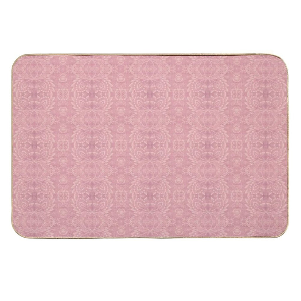 Paloma Faded Vintage Floral Damask in Rose Pink And Cream Fabric  Rapid-Drying Bath Mat