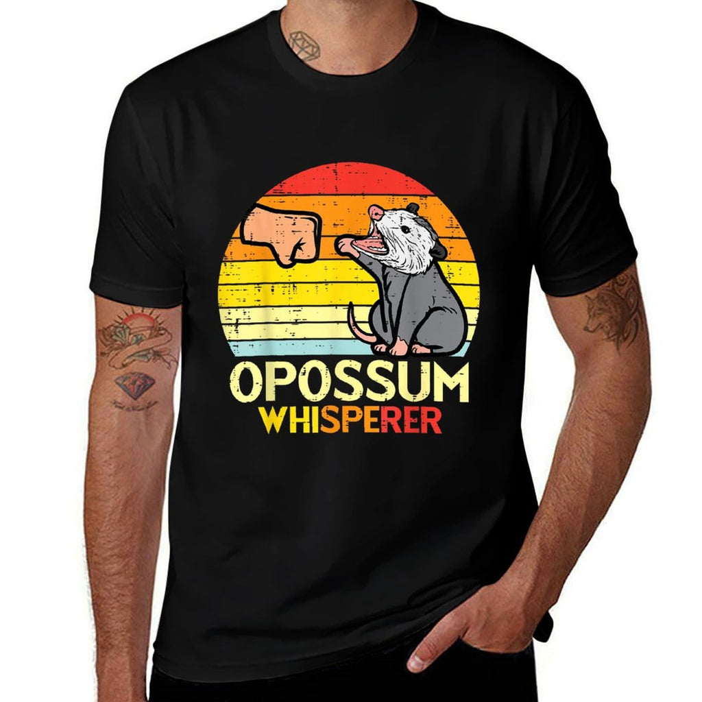 Opossum Whisperer Fist Bump Retro Possum Men Boys Kids Women  Stretchy T-Shirt
