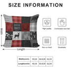 Adventure Awaits Patchwork - Red And Black Woodland Soft Fade-Resistant Throw Pillow