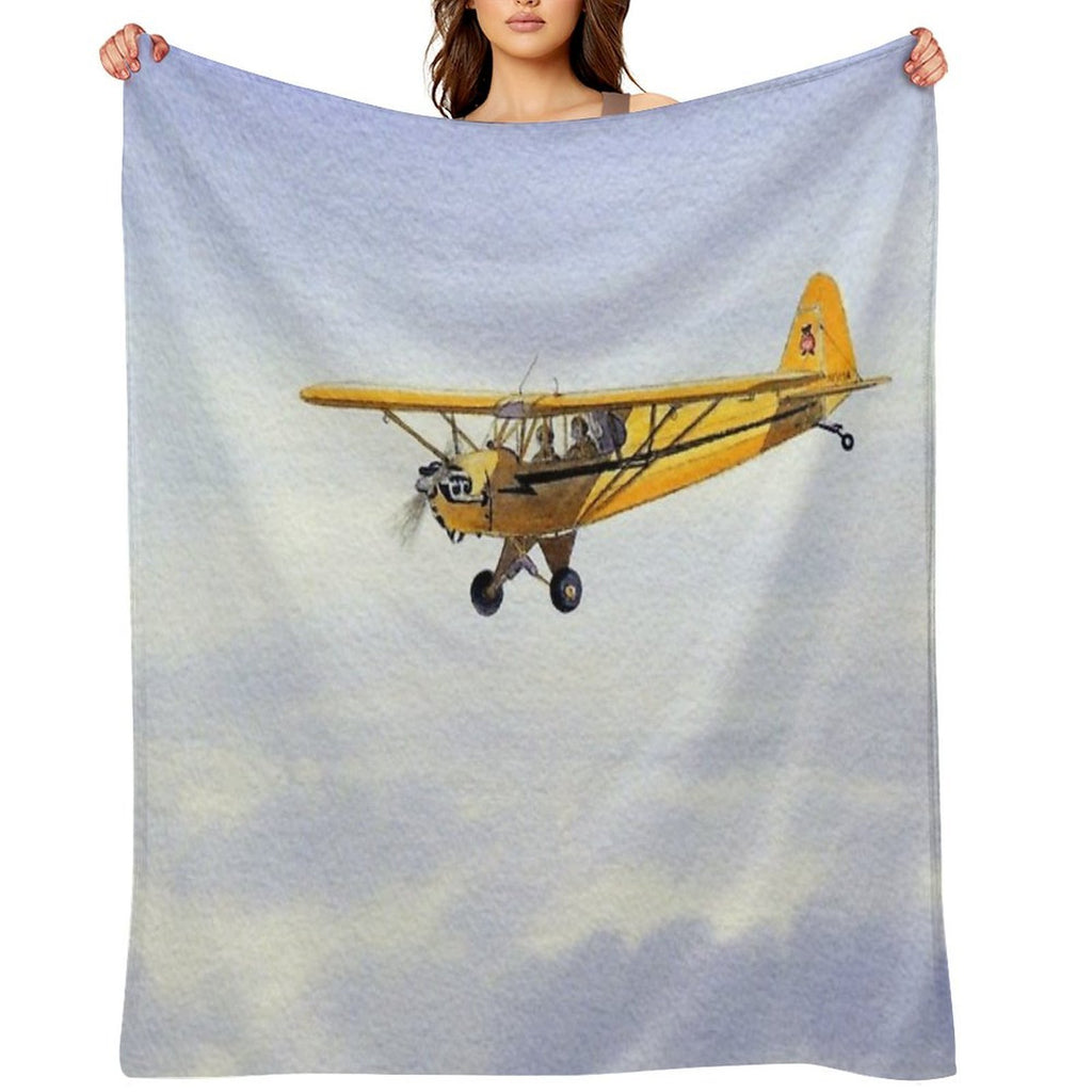 Piper J-3 Cub Wrinkle-free Throw Blanket