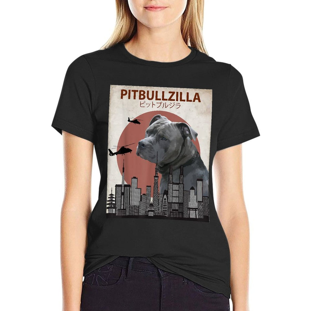 Pitbullzilla Funny Pitbull  Dog Lovers Gift  Trendy Pattern T-Shirt