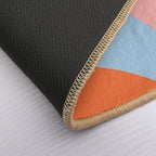 Geometric Shapes  Retro Beach Vibes Colors  Eco-Friendly Bath Mat